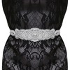 INSPIRE CHIC Women XW54 Rhinestone Bead Decor Satin Ribbon Wedding Belt - 4 of 4
