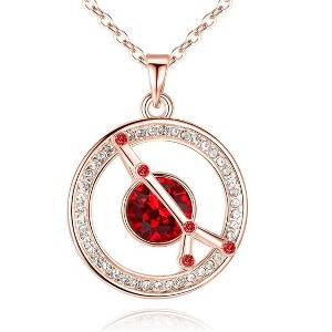 Leafael "Superstar Zodiac Constellation Pendant Necklace Made with Premium Crystal Horoscope Jewelry, Gold or Rose Gold Plated, 18"+ 2" - 1 of 4