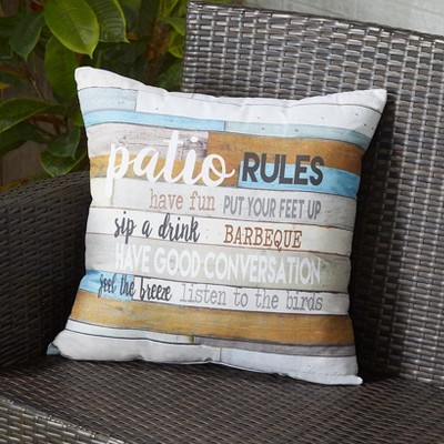 Farmhouse Multicolor Polyester 16" Indoor/Outdoor Throw Pillow