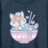 Women's - Instant Message - Kawaii Ramen Shiba Inu Lightweight French Terry Wide Neck Long Sleeve Graphic Shirt - 2 of 4