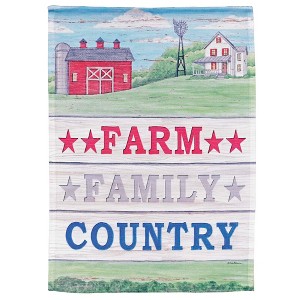 Dicksons Magnolia Garden Farm Family Country Barn Green 18 x 13 Polyester Outdoor Garden Flag - 1 of 2