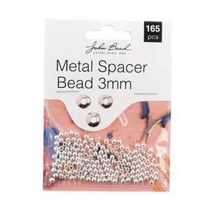 John Bead Must Have Findings Metal Silver 3mm Spacer Beads for Jewelry Making Findings, 165 Pieces - 1 of 4