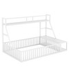 Floor Bed Frame, Metal Platform Bed with Safety Guardrails & Desk and Storage Shelves, Playhouse Bed Frame for Bedroom Playroom - 4 of 4