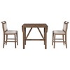 3 PCS Wood Dining Table Set, Counter Height Drop Leaf Dining Table with 2 Upholstered Dining Chairs-ModernLuxe - 4 of 4