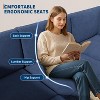 Acekool 134" Modular Sectional Sofa, 4-Seat L-Shaped Velvet Couch with High-Density Cushions, Upholstered Cloud Sofa,Blue - 4 of 4