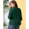 Clearlove Casual Blazer for Plus Size Women Office Business 3/4 Sleeve Open Front Cardigans Jacket Work Suit with Pockets - 3 of 4