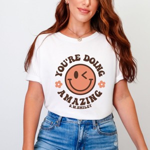Simply Sage Market S.W.Smiley You're Doing Amazing Smiley Face Garment Dyed Tee - 1 of 4