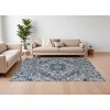 Green Blue and Ivory Oriental Power Loom Area Rug - 2 of 4