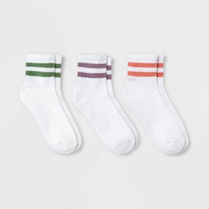 Women's Striped Cushioned Ankle Socks 3pk – Universal Thread™ 4-10 - 1 of 2