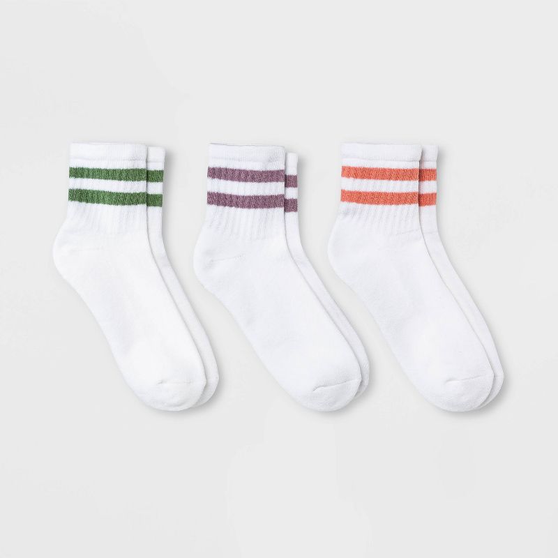 Women's Striped Cushioned Ankle Socks 3pk – Universal Thread™ 4-10, 1 of 5