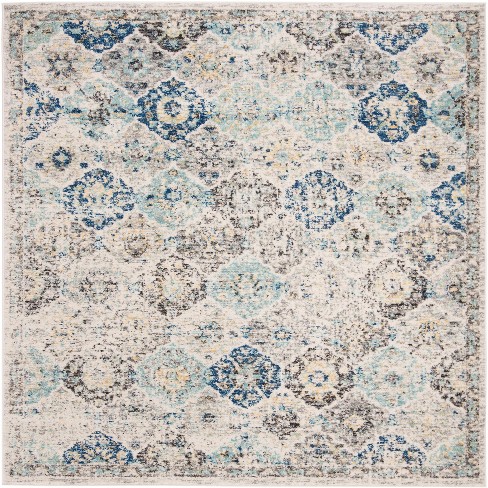 Madison Mad611 Power Loomed Area Rug - Ivory/aqua - 4'x4' - Safavieh ...