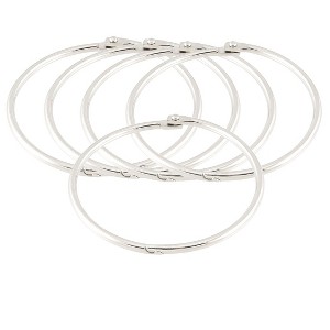 Unique Bargains Document Key Loose Leaf Bundle Book Rings Keyrings Metal Binder Clips 3x3x0.1inches Silver 5 Pcs - 1 of 3