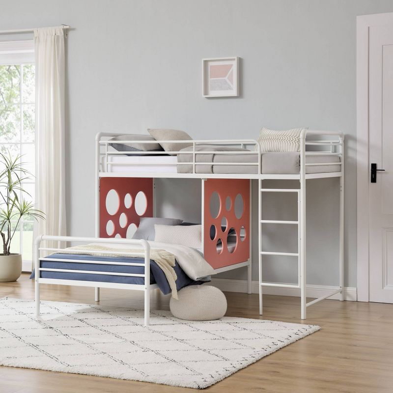 Twin Modern Cut-Out L-Shaped Metal Bunk Bed - Saracina Home, 3 of 8