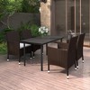vidaXL Patio Dining Set Outdoor Table and Chair Set Poly Rattan and Glass - Brown 55.1" Table Length 4 Items - 2 of 4