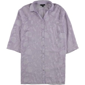 Alfani Womens Burnout Jacquard Button Down Blouse - 1 of 1