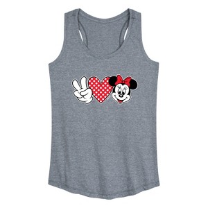 Women's - Disney - Peace Love Mickey Graphic Racerback Tank - 1 of 4