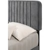 TiramisuBest Sleek Gray Velvet Full Bed - 48"H x 59"W x 81"D, 63 lbs, Comfortable & Durable - 2 of 4