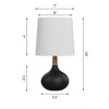 Maxax 14'' Ceramic And Wood Modern Table Lamp Set For Bedroom - 3 of 4