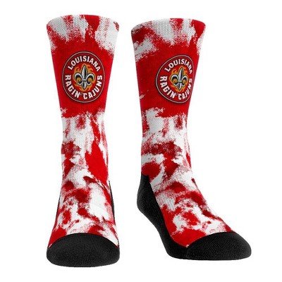 NCAA Louisiana Ragin' Cajuns Paint Crew Socks - L/XL