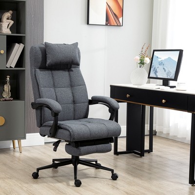 VYNXARIA Executive High Back Office Chair with Adjustable Footrest & Headrest - Dark Grey