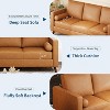 86" Leather Sofa, Mid-Century Modern Couch, Faux Leather Couch with Deep Seats, 3-Seat Sofa for Living Room, Office - 4 of 4