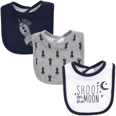Yoga Sprout Baby Boy Cotton Bandana Bibs 3pk, Blue Moon, One Size