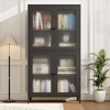 Whizmax Metal Storage Cabinet, 59" Tall Display Cabinet with 4 Glass Door, Kitchen Pantry Cabinet, Glass Storage Cabinet for Home Office - 3 of 4
