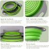 Collapsible Colander Set of Perfect for Draining Pasta, Vegetable and fruit for Kitchen and Travel Use (green) - 4 of 4