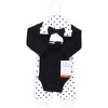 Hudson Baby Girls Thermal Preemie Layette Set 4pc Long Sleeve Outfit, Black White Dots, Preemie - 2 of 4