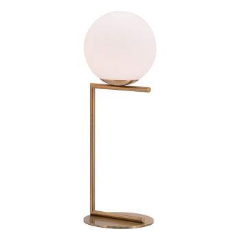 25" Modern Geometric Table Lamp (Includes Light Bulb) Brass - ZM Home