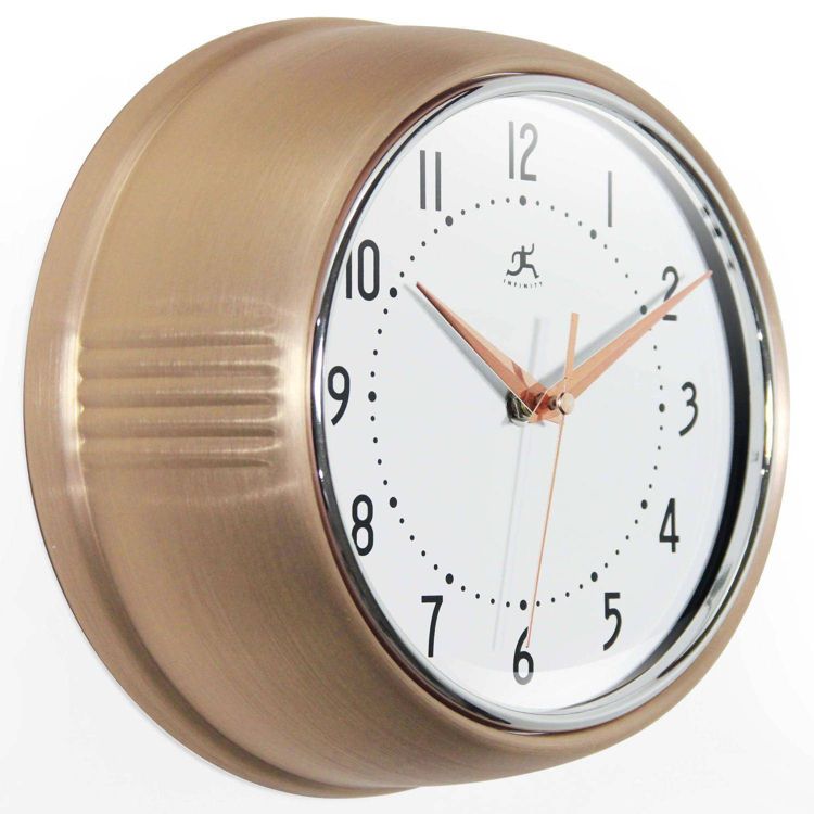 9.5" Retro Round Wall Clock - Infinity Instruments, 5 of 8