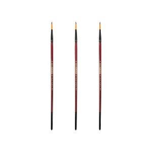 Creative Mark Ebony Splendor Short-Handled Synthetic Sable Paint Brush, Rounds, Pack of 3, Teijin Multi-Filament Hair, Handcrafted Synthetic Paint - 1 of 4