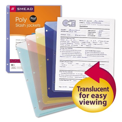 Smead Organized Up Poly Slash Jackets Letter Assorted 5/Pack 89505