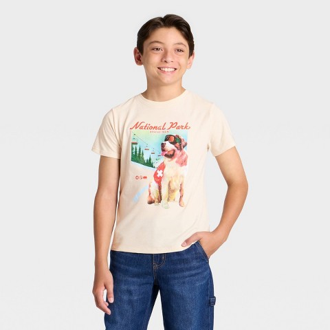 Детские Cat & Jack Boys' Short Sleeve 'National Park' Dog Graphic T-Shirt Cat & Jack™ Cream M