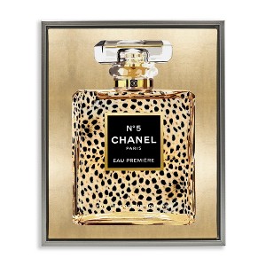 Stupell Industries Cheetah Pattern Perfume Black Framed Floater Canvas Wall Art - 1 of 4