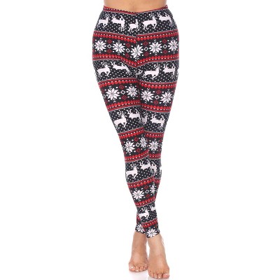 Women's One Size Fits Most Printed Leggings - One Size Fits Most - White Mark