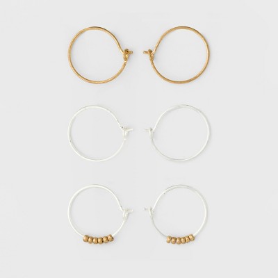 Trio Hoop Earring Set 3pc  - Universal Thread™