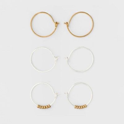 Trio Hoop Earring Set 3pc  - Universal Thread™