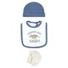 Hudson Baby Infant Boy Cotton Layette Set, Strong Like Daddy Dino - 3 of 4