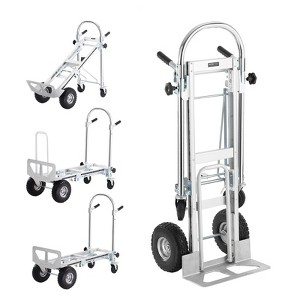 VEVOR Aluminum Folding Hand Truck, 4 in 1 Design 1000 lbs Capacity, Heavy Duty Industrial Collapsible cart, Dolly Cart with Rubber Wheels - 1 of 4