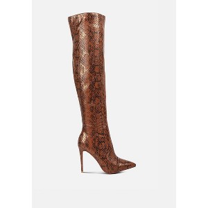 Catalina Snake Print Stiletto Knee Boots Women - 1 of 4
