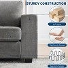 70" Loveseat Sofa with Spring Cushion & USB Ports - Comfy Chenille Modern Couch, Removable Cover, Wide Arms for Living Room, Apts/Office - 4 of 4