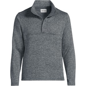Lands' End Men's Sweater Fleece Snap Neck Pullover Jacket - 1 of 3