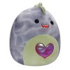 Squishmallows 16" Valentine’s Day Xander the Gray T-Rex Dinosaur Plush Toy - image 3 of 4