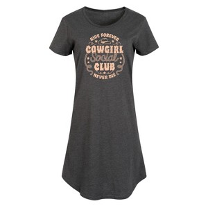 Women's - Instant Message - Cowgirl Social Club Graphic T-shirt Dress - 1 of 4