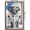 Trends International Reinders: Toilet Humor - Elephant Toilet Framed Wall Poster Prints Mahogany Framed Version 22.375" x 34" - 3 of 4
