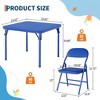 Folding Table and Chairs Set, Boys and Girls Activity Table and 4 Chairs Set for Dining Room,Daycare,Classrooms - 3 of 4