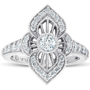 Pompeii3 3/4Ct Diamond Marquise Framed Vintage Designer Cocktail Ring 10k White Gold - 1 of 4