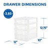 Gracious Living Desktop and Countertop Clear Smooth Gliding Drawers Storage Bin with Organizer Top Lid for Small Items, Holds 8.5 x 11 Inch Paper - 2 of 4