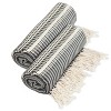 2pc Luxe Herringbone Pestemal Beach Towel Black - Linum Home Textiles: Lightweight, Quick-Dry, 69x38 inches - 2 of 3